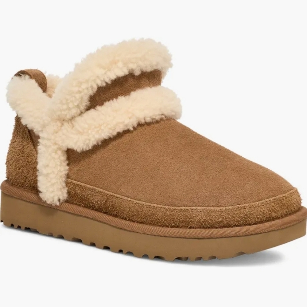 UGG Classic Ultra Mini Spillseam Genuine Shearling Bootie